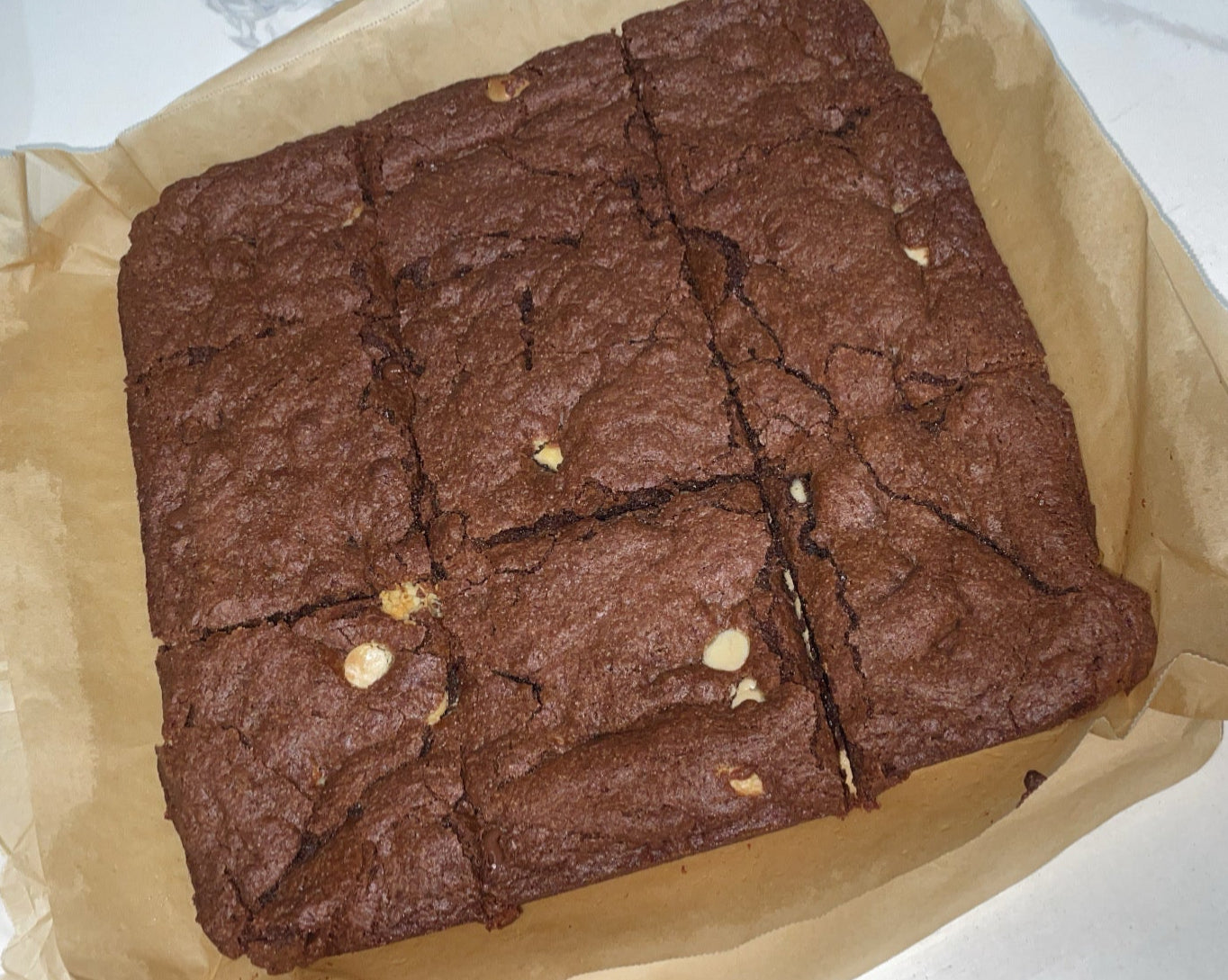 Semi Chocolate, Cream Cheese Chip Brownies. (9 Count)